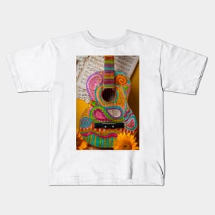 Poetry Gutiar And And Sheet Music Kids T-Shirt